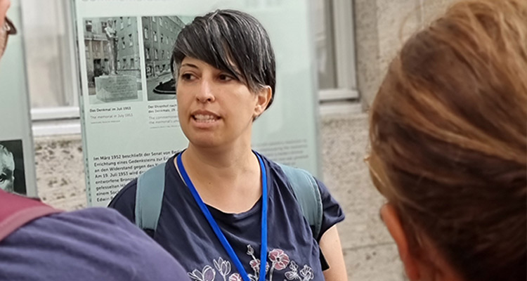 Federica Ligarò, guida italiana al Museo Ebraico di Berlino e al Museo della Resistenza.